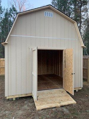 12x12x13 Gambrel shed w/ U loft and workbench