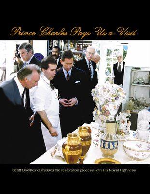 Prince Charles discusses our porcelain restoration process with Geoff Brookes