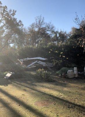 Demolished shed