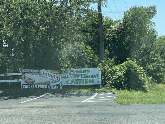 Outdoor ad for homemade chicken fried steak ... ( not what came up the table )