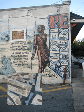 Mural on side of building from 1995.