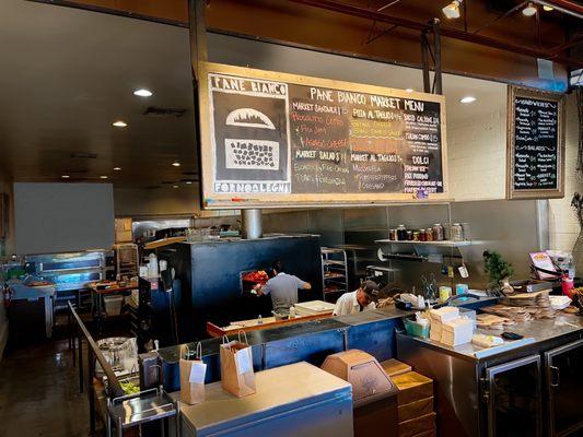 Take out counter and wood fired oven