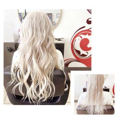 Bleach hair extensions before and after