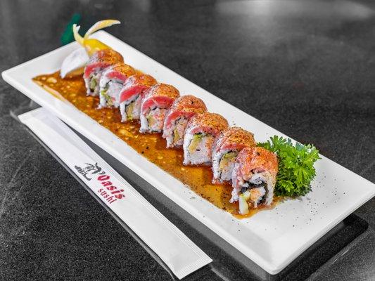 Our Special. Fuego Roll with Seared Tuna