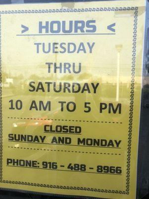 Current business hours