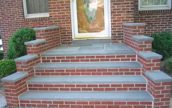 Brick and concrete stairs