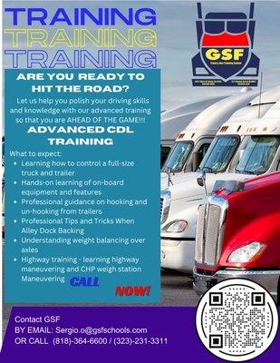 Advanced Professional CDL Truck Driver Training @ GSF