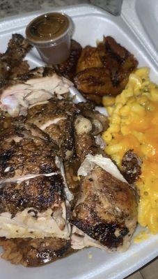 Dark Jerk Dinner w/Plantain and Mac n Cheese