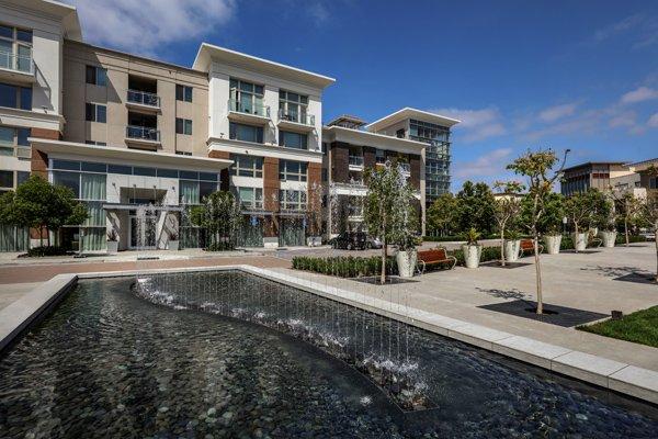 West Park apartments in Mission Valley offers beautiful landscaped outdoor spaces for relaxation.