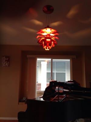 Dan installed my new chandelier... Love it!