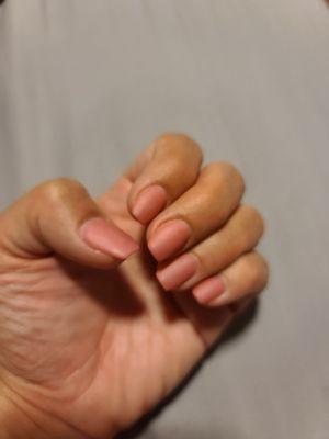 Acrylic nails with matt finish nail polish