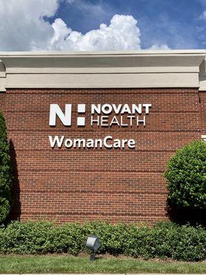 Front building sign at Novant Health WomanCare