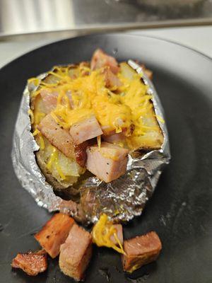 Stuffed Ham & Cheese Bake potato.