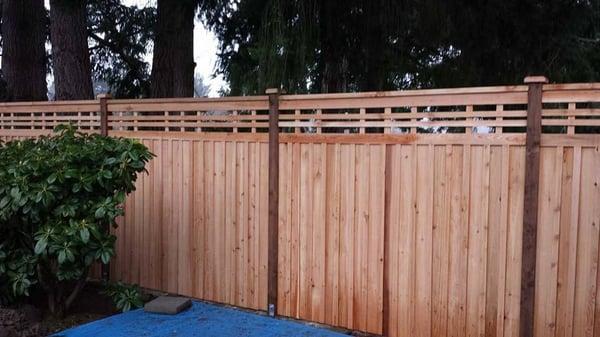 Custom Style Cedar Fence with Bat on Board Seams