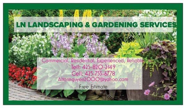 Landscaping and gardening, yard maintenance