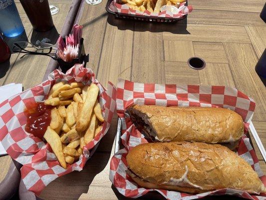 Another shot of a 16 inch steak hoagie with awesome fries.