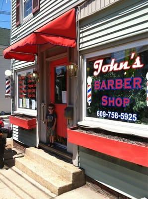 Front of barber shop