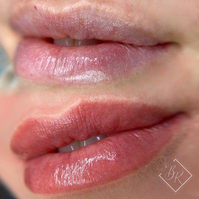 Sheer lip blush technique