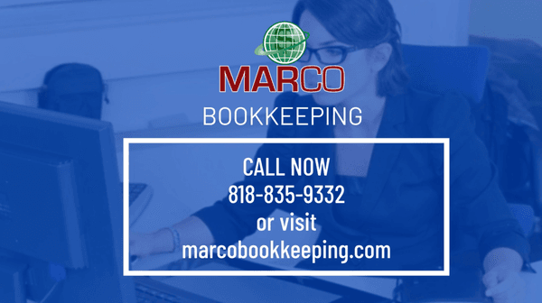 For more information about our bookkeeping services, please call us at 1-818-835-9332 or visit us at www.Marcobookkeeping.com