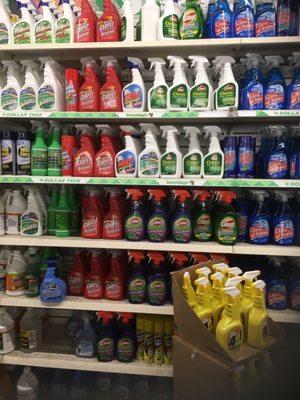 They have household cleaning supplies