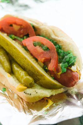 Chicago style hot dog