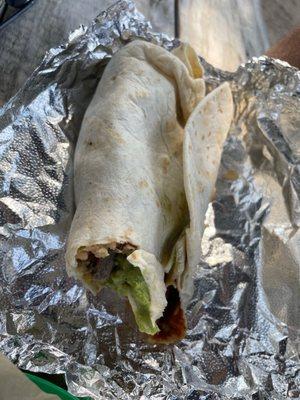 Steak beef burrito