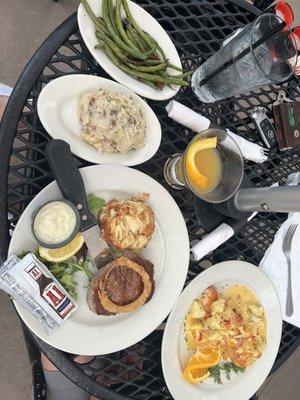 Filet and jumbo lump crab cake... Marco Island Salmon