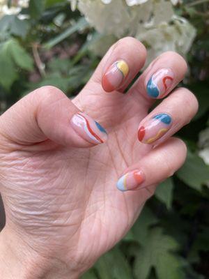 Colorful abstract nail design