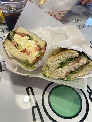 Bellas Egg Salad Sandwich and an Albacore Tuna Sandwich! Excellent!