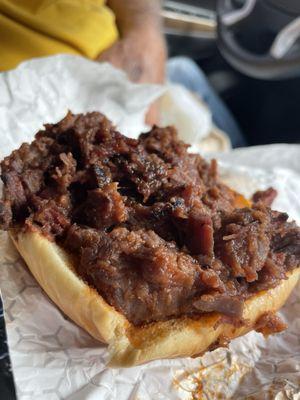 Beef brisket sandwich