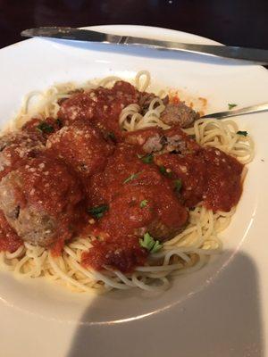 Spaghetti and meatballs dinner