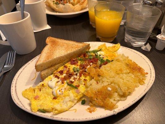 Pano's Omelette, Orange Juice (Fresh Squeezed)