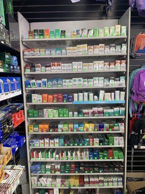 All menthols and regular cigarettes available here