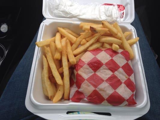 Large cheeseburger & fries