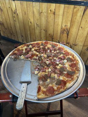 Meat lovers pizza