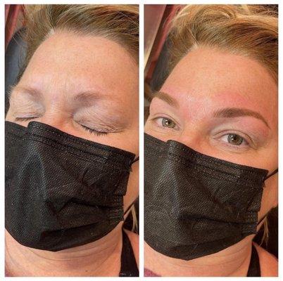 Hybrid brow tint + wax