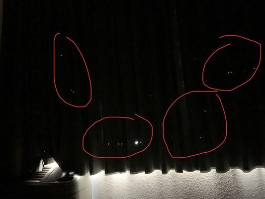 Edited to add this picture of the curtains in bad repair and light was coming through them.