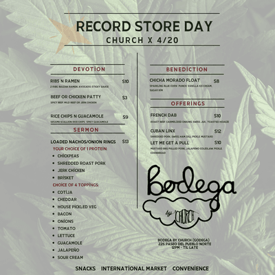 4/20 CHURCH MUNCHIES
RECORD STORE DAY 2024