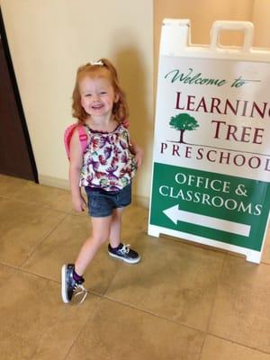 Desert Christian runs the Learning Tree Pre School at the Highlands. Peys first day!