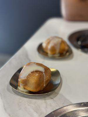 Fried bun with condensed milk (dessert)