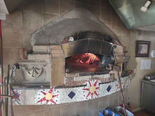 The wood fired oven is cool.