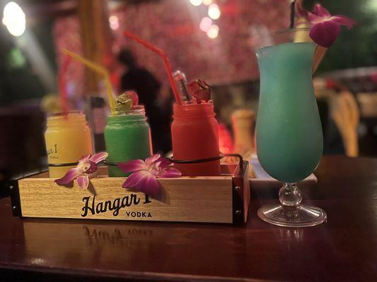 Margarita flights .. The strawberry was my favorite & blue patron margarita.