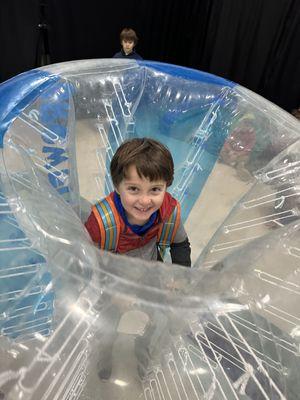 First time in a bubble soccer ball! Can't wait for summer camp in Walnut Creek again!