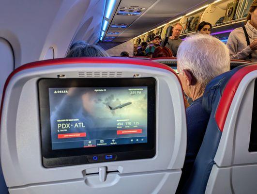 Delta Air Lines Flight DL 816. Portland (PDX) to Atlanta (ATL). Airbus A321neo. View from Seat 18A. Flight time: 4h 23m.