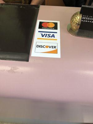 Credit cards accepted