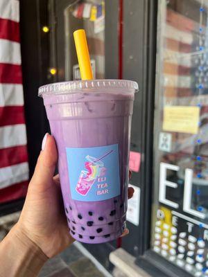 Ube tres leches with boba