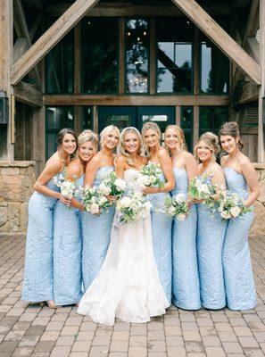 Sophia Gown in Ice Blue by Sachin & Babi. Bride: Nicolette