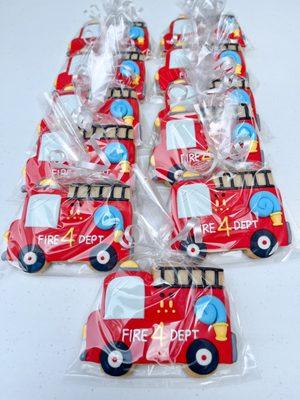 Fire truck cookies