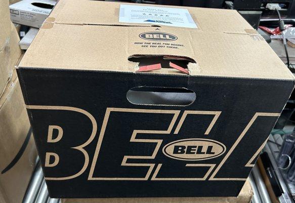 Shoei helmet in a bell box.