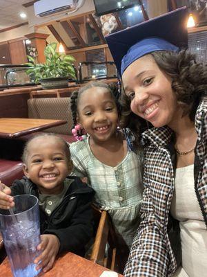 Graduation dinner with my daughter and her children